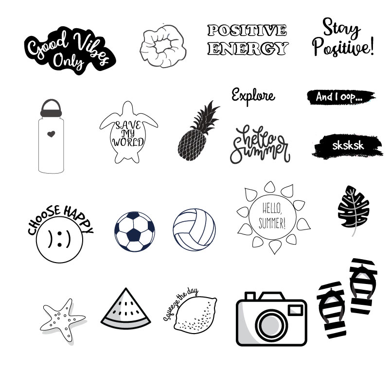 Black and White VSCO Stickers Printable Howcrafts co