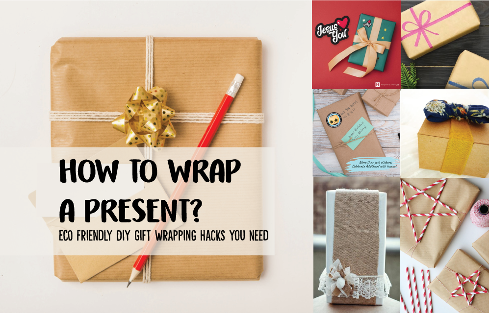 how to wrap a gift - eco friendly diy hacks